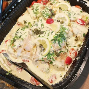 Oven-Baked Sutchi Fillet <i>with caper butter sauce</i>