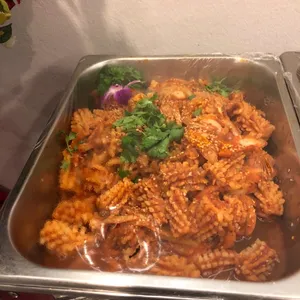 Sambal Belachan Sotong on Banana Leaf