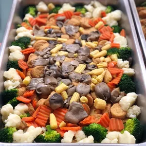 Golden Beancurd with Broccoli and Cauliflower
