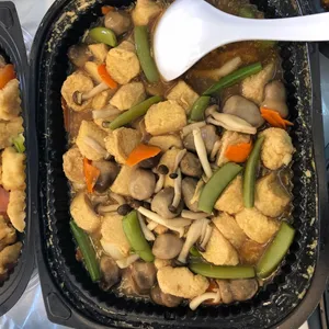 Egg Tofu with Mushroom & Seow Bai Chye