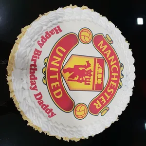 1x MANCHESTER (*Price from $58.90 onward) @$58.9 (Size : 8 Inch (12-18 pax)) (Flavours : Vanilla) (Eggless : No) (Big Candles : 4) (Small Candles : 1)