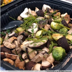 Garlic Roasted Wild Mushrooms with Brussels sprout and asparagus (V)