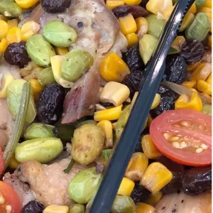 Signature Chicken Provençal with edamame succotash