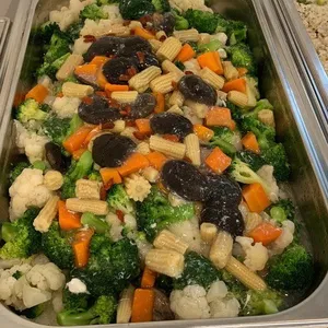 Sautéed Broccoli and Cauliflower (V) <i>with assorted mushrooms</i>