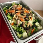 Longevity bailing mushroom with vegetables 百灵菇菜花