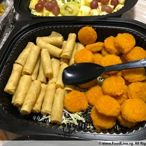 Breaded Scallop and Spring Rolls