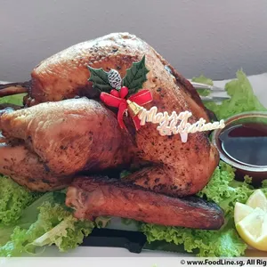 Roasted Whole Turkey w Stuffing & Cranberry Sauce