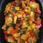Roasted Mixed Vegetables topped with Almonds and Raisins <i>(Capsicum, Zucchini, Carrot, Brussel Sprouts)</i> 西式蔬菜 拼 葡萄杏仁片