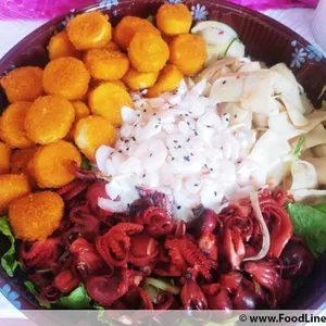 CNY Delicious Platter <br> <i>(Thai Style Sea Clams, Marinated Japanese Octopus, Salad Prawns, Fried Golden Scallop)</i>