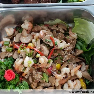 鸡腿菇蒜茸虾球(去壳) Garlic Prawn w/ Mushroom (De-Shell) (NEW)