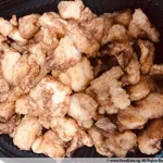 Golden fish with pineapple & orange
