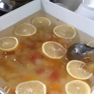 Mixed Fruit Cocktail with Lemon Jelly