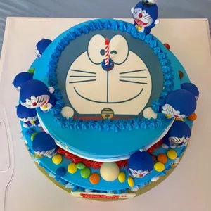 1x Doraemon Party @$175 (Top Layer : Chocolate) (Bottom Layer : Vanilla) (Big Candles : 2) (Small Candles : 2)