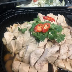 Grain Hainanese Chicken Breast <i>with dark soy, homemade chilli and ginger puree</i>