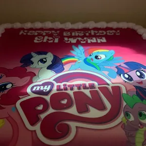 1x LITTLE PONY @$58.9 (Big Candles : 4) (Eggless : Yes) (Flavours : Vanilla) (Size : 8 Inch (12-18 pax)) (Small Candles : 4)