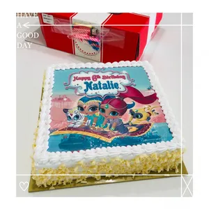 1x Shining Shine @$58.9 (Size: 10 Inches) (Flavour: Vanilla) (Eggless: No) (Big Candles: 6) (Small Candles: 6)