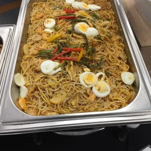 Peranakan Laksa Goreng <i>with poached prawn and dry sambal</i>