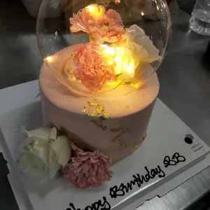 1x Crystal Glass with Fresh Florals @$89 (Flavour  : Horlick Tim Tam) (Size: 6)