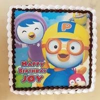 Click to see 1x PORORO BIRTHDAY @$58.9 (Size : 8 Inch (12-18 pax)) (Flavours : Blackforest) (Big Candles : 0) (Small Candles : 3)