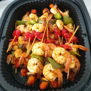 Skewered Cajun Garlic Prawns
