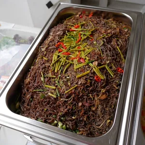 Wok-fried Purple Wheat Noodles (V) <i>with asparagus and shiitake mushroom</i>