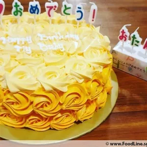 1x Rosette @$38.9 (Size : 7 Inch (7-10 pax)) (Flavours : Chocolate) (Eggless : Yes) (Big Candles : 2) (Small Candles : 9)