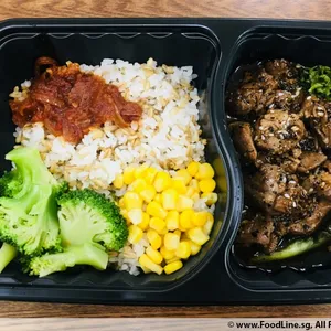 7x Black Pepper Chicken with Oat Rice 黑胡椒鸡便当 (549 kcal) (min 8 to order) @$6.8