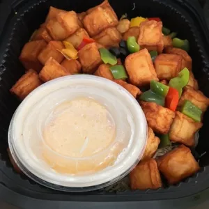 Codfish Tofu Bites <i>with lemon cheese dip</i>