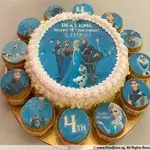 1x Frozen Princess @$78.9 (Size : Classic (7 Inch Cake + 12 Cupcakes)) (Eggless? : No) (Big Candles : 9) (Small Candles : 9)