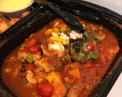 Basil Marinara Dory <i>topped with lychee and peach salsa</i> | Customer Photo | Grain