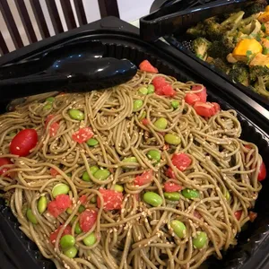 Cold Buckwheat Soba Noodle Salad (V) <i>with edamame and grapefruit dressing</i>