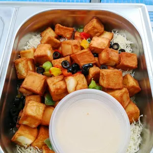 Codfish Tofu Bites <i> with lemon cheese dip </i>