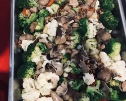 Broccoli & Cauliflower with Red Carrot, Green Pepper, Baby Corn and Oyster Sauce | Customer Photo | Liang Food Caterer