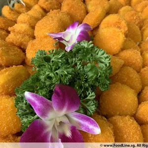 Breaded Scallop with Pesto Cream Dip