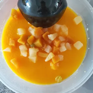 Mango Pudding With Fruit Cocktail