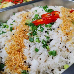 Black Olive Fried Rice (V) <i>with spring onion and garlic</i>