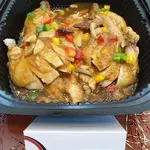 Roast Chicken w Mushroom Pepper Sauce
