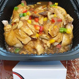 Roast Chicken w Mushroom Pepper Sauce