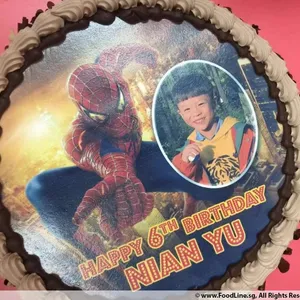 1x SPIDDY HERO *(Price from $62.90 onward) @$62.9 (Big Candles : 1) (Eggless : No) (Flavours : Chocolate) (Size : 8 Inch (12-18 pax)) (Small Candles : 6)