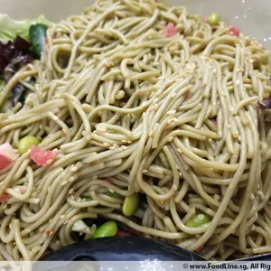 Cold Buckwheat Soba Noodle Salad (V) <i>with edamame and grapefruit dressing</i>