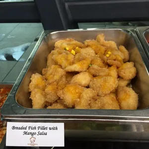 Breaded Fish Fillet with Mango Salsa