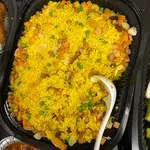 Christmas Wok-Fried Rice with Diced Turkey and Array of Vegetables