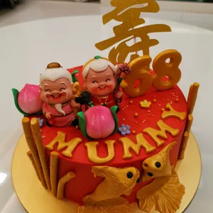 1x Longevity Buttercream Cake (Premium Flavour) @$108 (Add-on Desserts: 15 x Macarons (Buy 12 Get 3 Free)) (Cake Flavour (Premium Flavour) (+$15): Earl Grey Lavender) (Size: 8