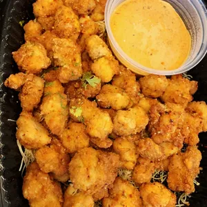 Garlic Parmesan Karaage <i>japanese fried chicken with harissa dip</i>