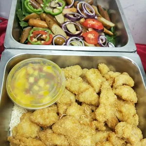 Breaded Fish Fillet with Mango Salsa