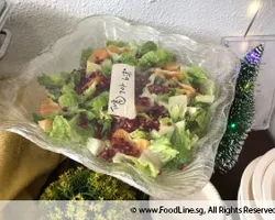 Caesar salad dressed with mandarin oranges & pomegranate, Italian dressing (Vegan) | Customer Photo | Oh's Farm Catering