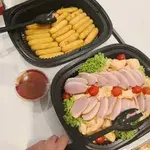 Cocktail Potato Salad with Sliced Smoked Duck