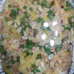 Festive Christmas Fried Rice with Diced Turkey and Honey Pineapple