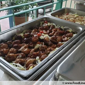 Warm Russian Potato Salad with Grilled Honey Soy Chicken Drumlets