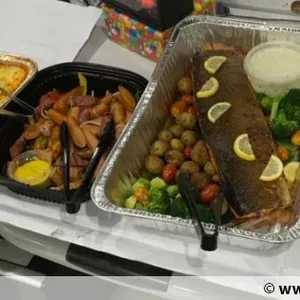 Baked Mustard Maple Scented Whole Salmon Fillet with Creamy Garlic Dill Sauce (1.6-1.8kg)